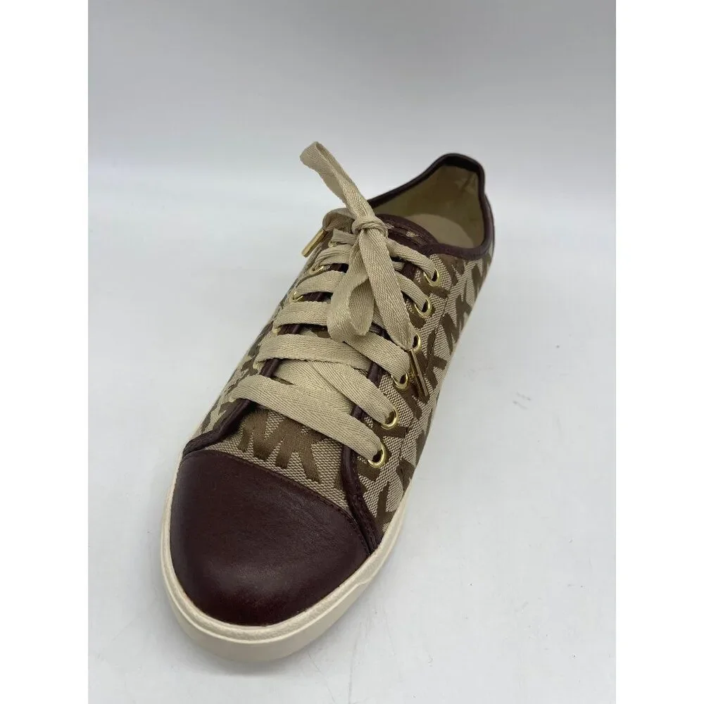 Michael Kors MK Women Brown Monogram City Sneakers Size 8.5